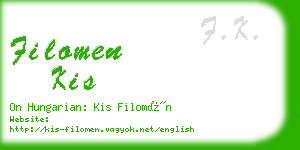 filomen kis business card